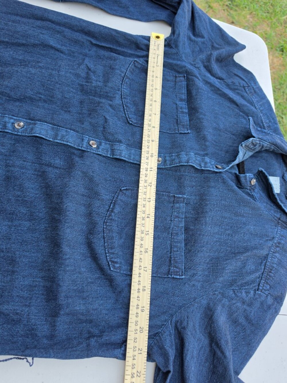 And a Way Dark Wash Chambray Button Front Shirt Dress XXL 100% Cotton - Picture 7 of 14